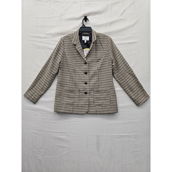 Hunter McGrady Jackets & Blazers - Hunter McGrady Womens Check Blazer Brown Rayon Blend Casual Size Medium